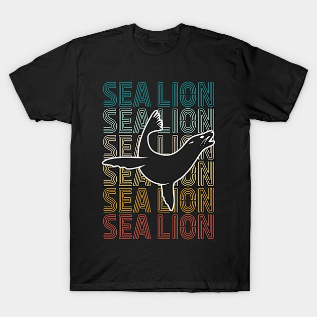 Retro Sea Lion Lover T-Shirt by White Martian